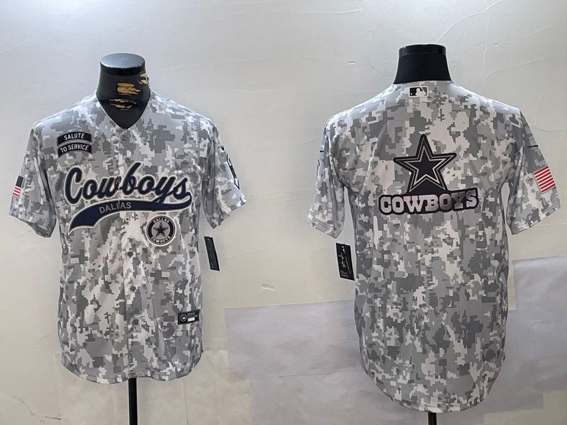 Men Dallas Cowboys Blank Nike Arctic Camo 2024 Salute to Service Limited NFL Jersey style 14->dallas cowboys->NFL Jersey